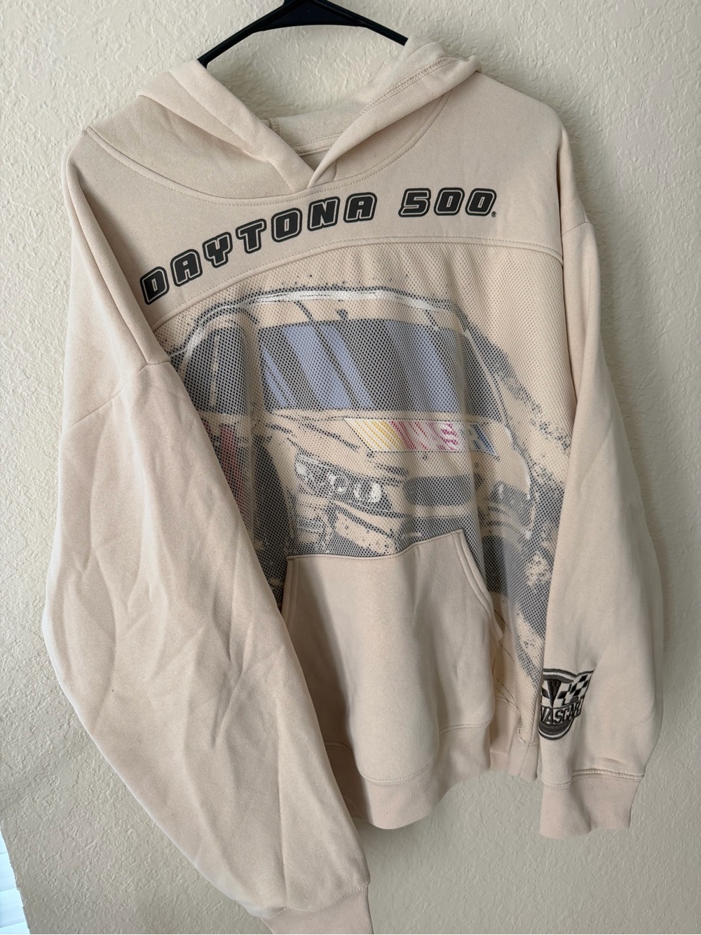 Nascar Beige Daytona 500 Graphic Hoodie
